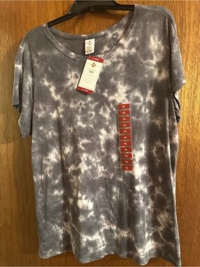A New Day Gray Tie-Dye Short Sleeve Tee - XL